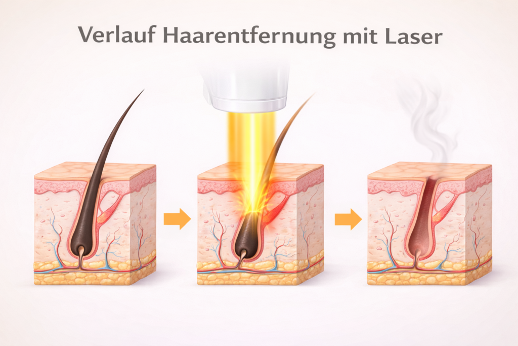 Haarfolikel nach Laserbehandlung